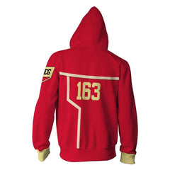 One Piece Egghead Arc Monkey D. Luffy Adult Cosplay Printed Hoodie Hooded Sweatshirt Casual Zip Up Hoodie