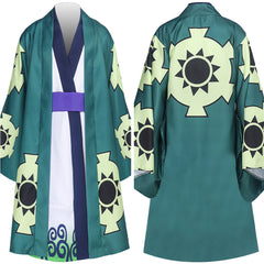 One Piece Kids Children Roronoa Zoro Anime Wano Country Cosplay Costume Kimono Outfits Halloween Carnival Suit