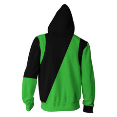 Spicy Girl Shego Adult Cosplay Hoodie Hooded Sweatshirt Casual Zip Up Hoodie