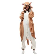 Squirrel Adult Cartoon Cosplay Costume Animal Coral Fleece Jumpsuit Fancy Outfit Halloween Carnival Suit