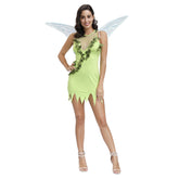 St. Patrick's Day Elf Dryad Green Dress With Wing Cosplay Costume Outfits Halloween Carnival Suit