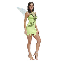 St. Patrick's Day Elf Dryad Green Dress With Wing Cosplay Costume Outfits Halloween Carnival Suit