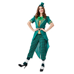 St. Patrick's Day Irish Leprechaun Adult Women Uniform Dress Up Cosplay Costume Outfits Halloween Carnival Party Suit