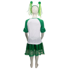 St. Patrick's Day Kids Girls Cosplay Tutu Dress With Headband Magic Wand Stickers Full Set Halloween Carnival Costume