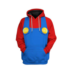 Super Mario Mario Adult Cosplay Hooded Sweatshirt Joggers Trousers Set 3D Printed Pullover Hoodie Pants Set