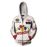 Talladega Nights Ricky Bobby Adult Cosplay Hoodie 3D Printed Hooded Sweatshirt Casual Zip Up Hoodie
