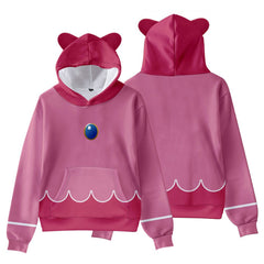 The Super Mario Bros. Princess Peach Adult Cosplay Hoodie Hooded Sweatshirt Casual Pullover Hoodie