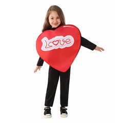 Valentine's Day Kids Children Black With Love Jumpsuit Cosplay Costume Fancy Outfits Halloween Carnival Suit
