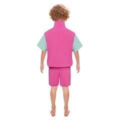 Retro 80s Kids Children Short-sleeved Pink Sportswear Cosplay Outfits Halloween Party Suit