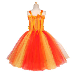 2024 Autumn Maple Leaves Sunflower Girls Princess Dress Cosplay Outfits Halloween Party Suit