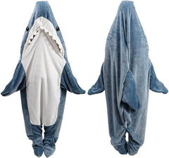 Wearable Flannel Shark Blanket Adult Shark Sleeping Bag Cozy Pajamas