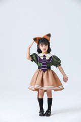 Fox Nick Wilde Kids Girls Cosplay Costume Dress Fancy Outfit Halloween Carnival Suit