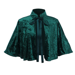 Medieval Victorian Short Gold Velvet Shawl Cosplay Outfits Halloween Party Suit Accessories