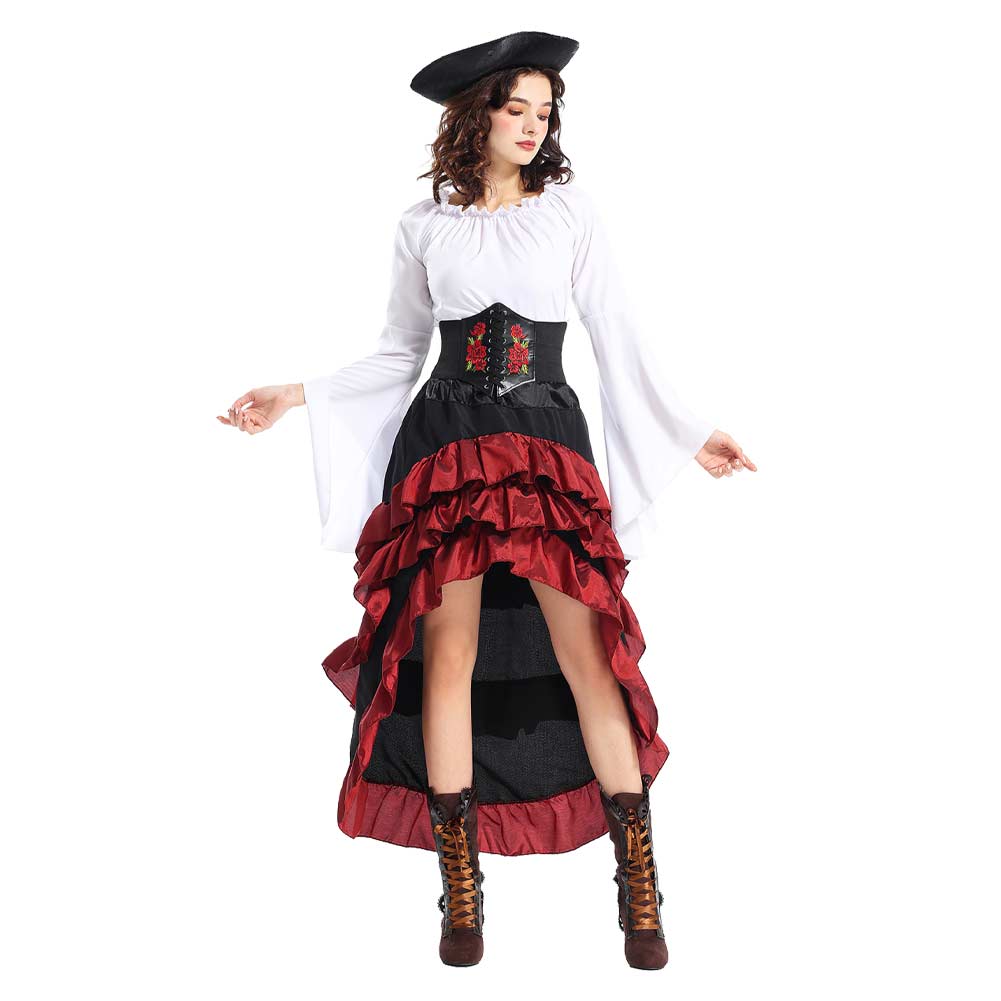 Medieval Pirates Renaissance Women Dress Cosplay Costume Outfits Hallo ...