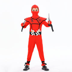 Ninja Samurai Muscle Clothing Kids Children Jumpsuit Cosplay Costume Outfit Halloween Carnival Suit