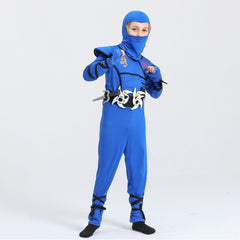 Ninja Samurai Muscle Clothing Kids Children Jumpsuit Cosplay Costume Outfit Halloween Carnival Suit