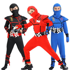 Ninja Samurai Muscle Clothing Kids Children Jumpsuit Cosplay Costume Outfit Halloween Carnival Suit