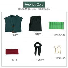 One Piece Roronoa Zoro Kids Boys Outfits Halloween Carnival Suit Cosplay Costume
