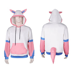 Palworld Melpaca Original Design Adult Cosplay Printed Hoodie Hooded Sweatshirt Casual Pullover Hoodie