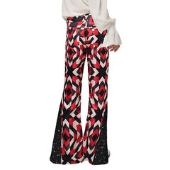 Retro 70s Disco Printed Sequin Flared Men Pants Cosplay Outfits Halloween Party Suit