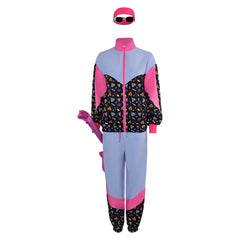 Retro 80s Unisex Blue 6 Piece Set Sportswear Cosplay Outfits Halloween Party Suit