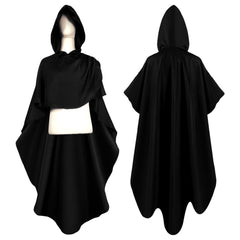 Retro Medieval Knight Mid-Length Hooded Cloak Cape Cosplay Outfits Halloween Party Suit Accessories