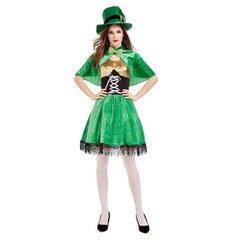 St. Patrick's Day Women Dress Set Cosplay Costume Outfit Halloween Carnival Suit
