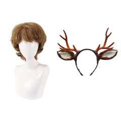 Sweet Tooth Season 2 Gus TV Cosplay Brown Wig Antlers Set Halloween Costume Accessories