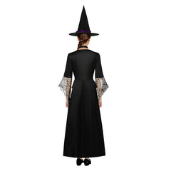 Women Witch Cosplay Purple Dress 3 Pieces Set Outfits Halloween Carnival Suit