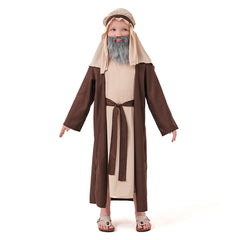 Arab Kids Boys Brown Robe 3 Piece Set Cosplay Costume Outfits Halloween Party Suit