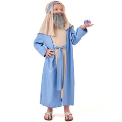 Arabians Shepherd Kids Boys Blue Robe 3 Piece Set Cosplay Outfits Halloween Party Suit