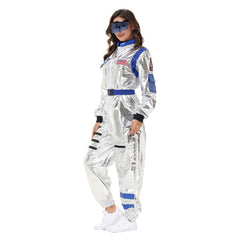 Astronaut Adult Women Shiny Jumpsuit Belt Set Cosplay Outfits Halloween Party Suit