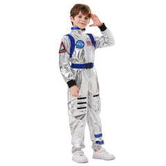 Astronaut Kids Children Shiny Jumpsuit Cosplay Outfits Halloween Party Suit