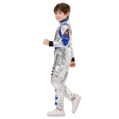 Astronaut Kids Children Shiny Jumpsuit Cosplay Outfits Halloween Party Suit