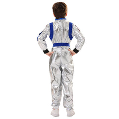 Astronaut Kids Children Shiny Jumpsuit Cosplay Outfits Halloween Party Suit