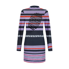 Beetlejuice 2024 Astrid Deetz Women Purple Gothic Striped Dress Cosplay Costume Outfits Halloween Carnival Suit