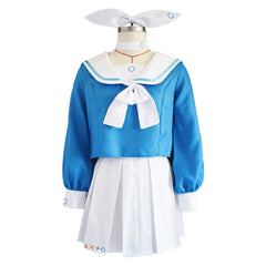 Blue Archive: The Animation Arona Women Blue Dress Cosplay Costume Outfits Halloween Carnival Suit