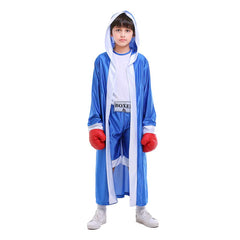 Boxer Cosplay Kids Boys Blue Sportwear Uniform Outfits Halloween Party Suit