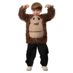 Brown Gorilla Plush Top Kids Children Overalls Cosplay Outfits Halloween Party Suit