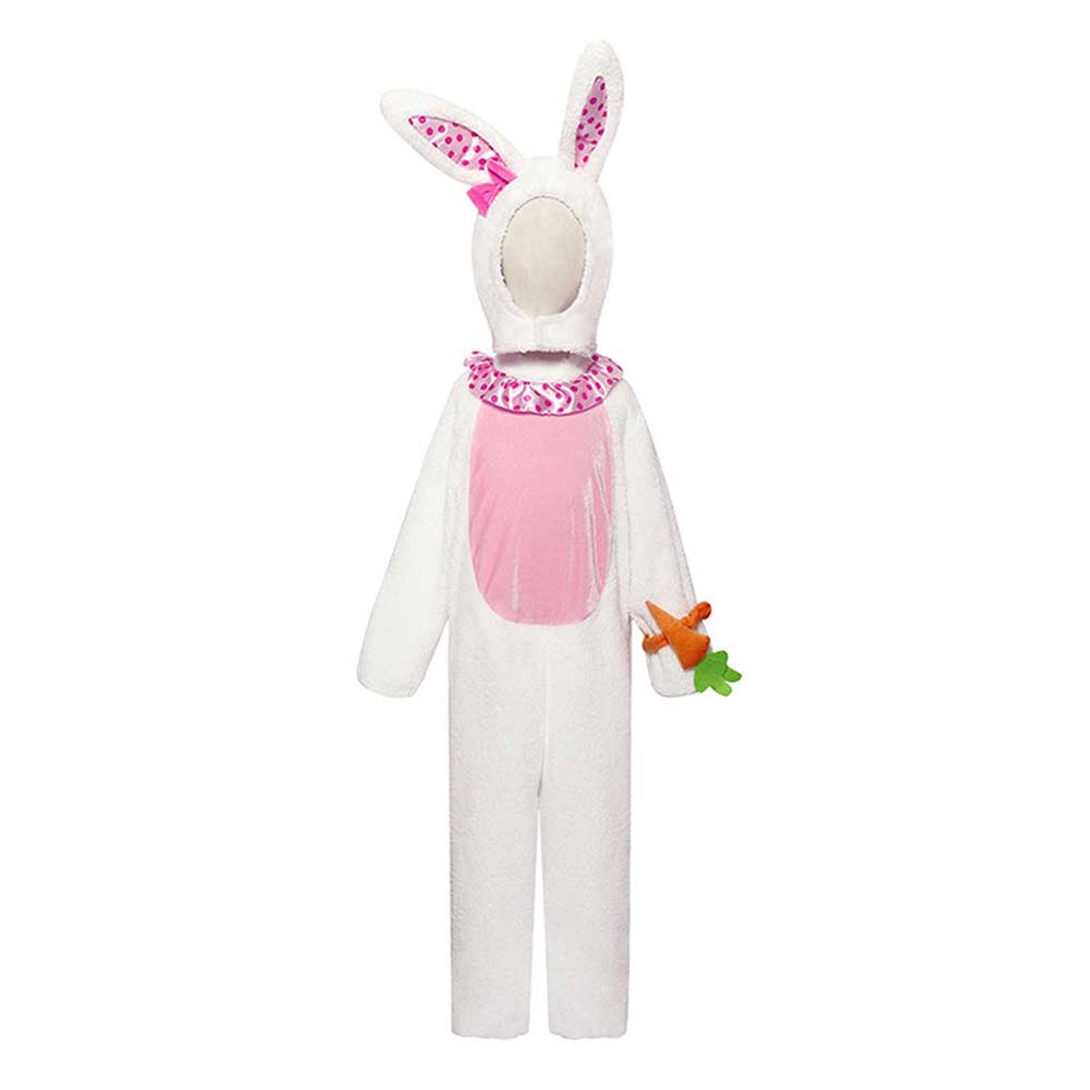 Bunny Rabbit Cosplay Kids Children Jumpsuit Hat Carrot Bracelet 3 Piece Set Outfits Halloween Carnival Suit