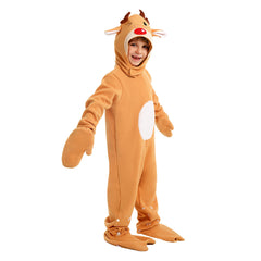 Christmas Reindeer Kids Children Cosplay Costume Jumpsuit Halloween Party Suit