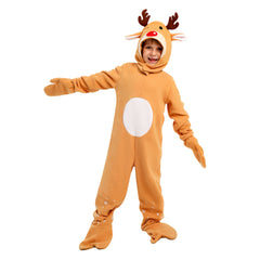 Christmas Reindeer Kids Children Cosplay Costume Jumpsuit Halloween Party Suit