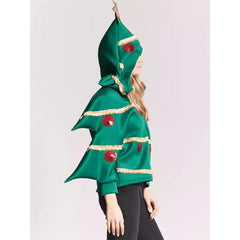 Christmas Tree Cosplay Zip-up Hooded Sweatshirt Hoodie Halloween Carnival Costume