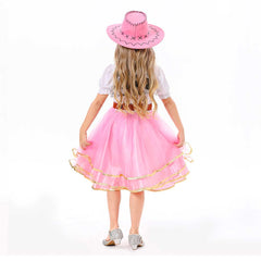 Cowgirl Cosplay Costume For Little Girls 5 Piece Set Outfits Halloween Carnival Suit