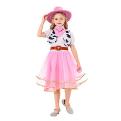 Cowgirl Cosplay Costume For Little Girls 5 Piece Set Outfits Halloween Carnival Suit