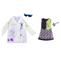 Crazy Scientist Cosplay Outfits For Kids Little Girls Halloween Carnival Party Disguise Suit