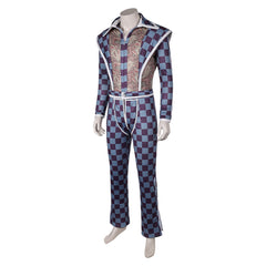 David Bowie Retro Plaid Checkered Jumpsuit Cosplay Outfits Halloween Carnival Suit