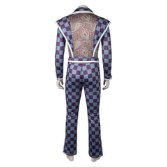 David Bowie Retro Plaid Checkered Jumpsuit Cosplay Outfits Halloween Carnival Suit