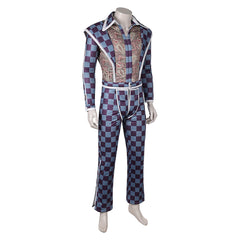 David Bowie Retro Plaid Checkered Jumpsuit Cosplay Outfits Halloween Carnival Suit