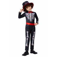 Day of the Dead Kids Boys Uniform Set Cosplay Costume Outfits Halloween Carnival Suit